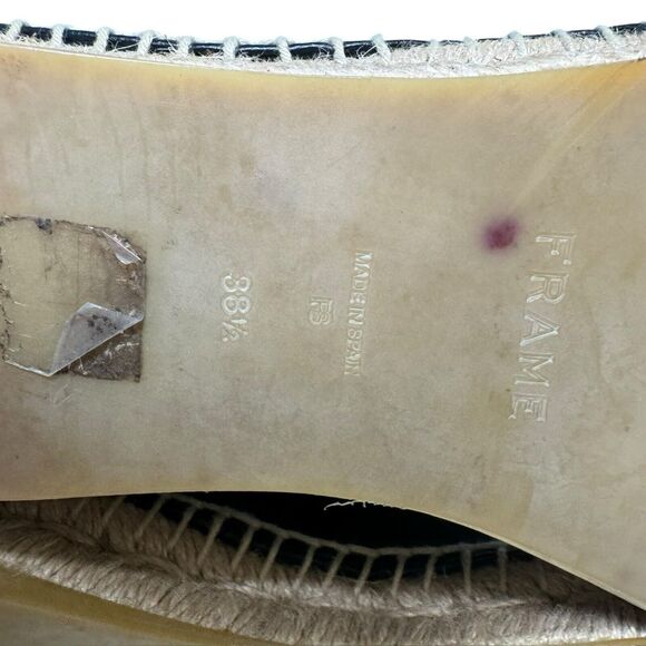 Frame Le Boston Leather High Top Espadrilles Booties Size 38.5 EU 7.5 US - Picture 15 of 16